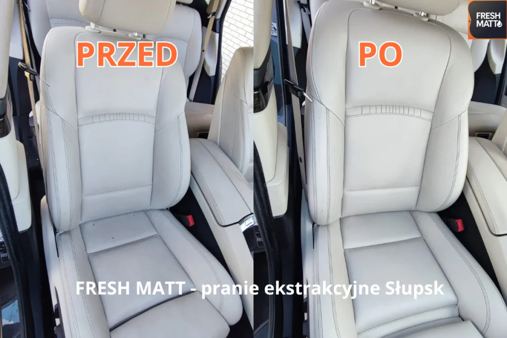 Czyszczenie skórzanej tapicerki przed i po – Fresh Matt Słupsk